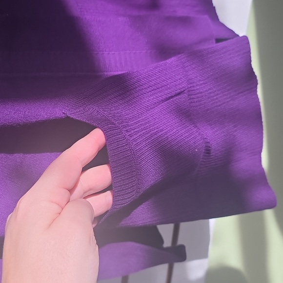 Purple Open Front Cardigan Sweater - Picture 3 of 4